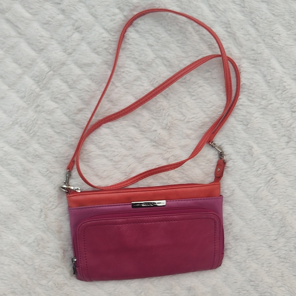 Relic Brand. Stylish Pink and Orange Women's Crossbody Bag. Like New Condition